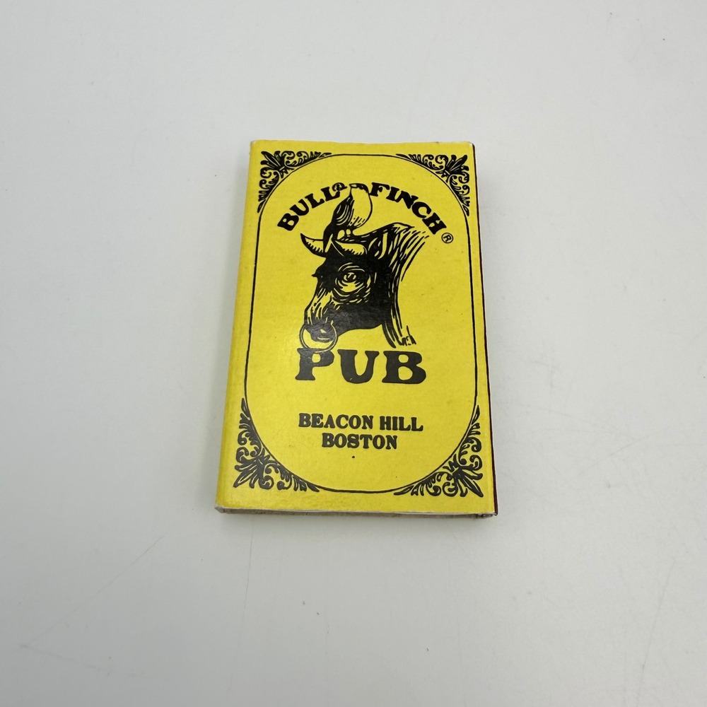 Vintage Bull & Finch Pub Boston Matchbox Beacon Hill Cheers Inspiration Yellow